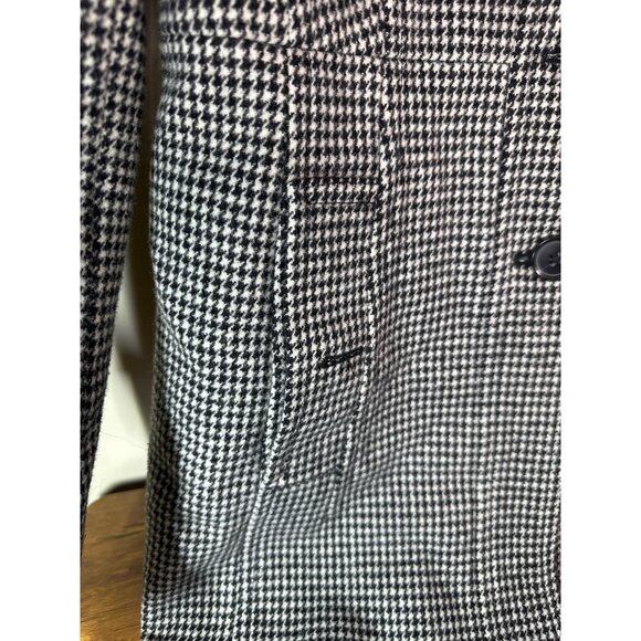 Banana Republic Black and White Checkered Ladies Pea Coat- Small - Picture 3 of 8